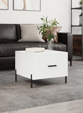 VidaXL Salontafel 50x50x40 cm bewerkt hout wit