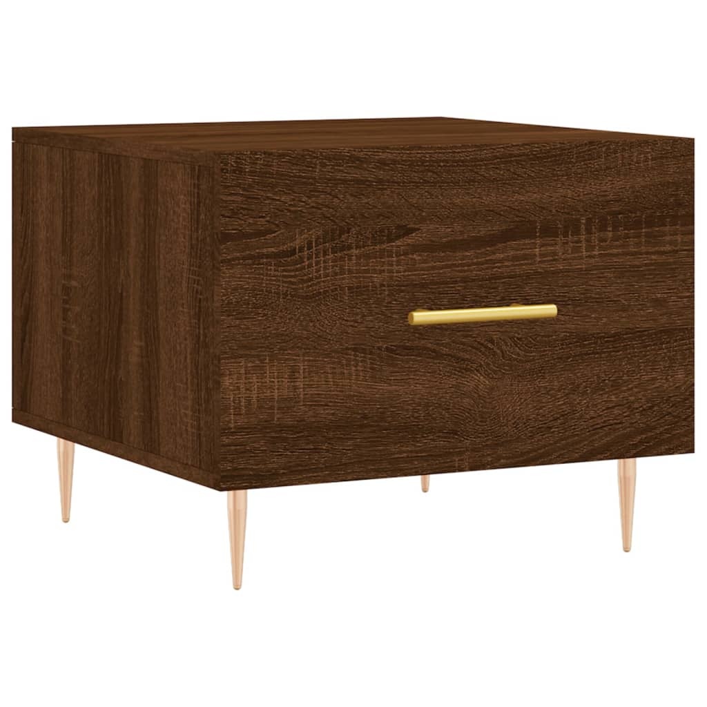 VidaXL Salontafel 50x50x40 cm bewerkt hout bruineikenkleurig