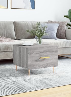 VidaXL Salontafel 50x50x40 cm bewerkt hout grijs sonoma eiken