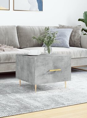 VidaXL Salontafel 50x50x40 cm bewerkt hout betongrijs