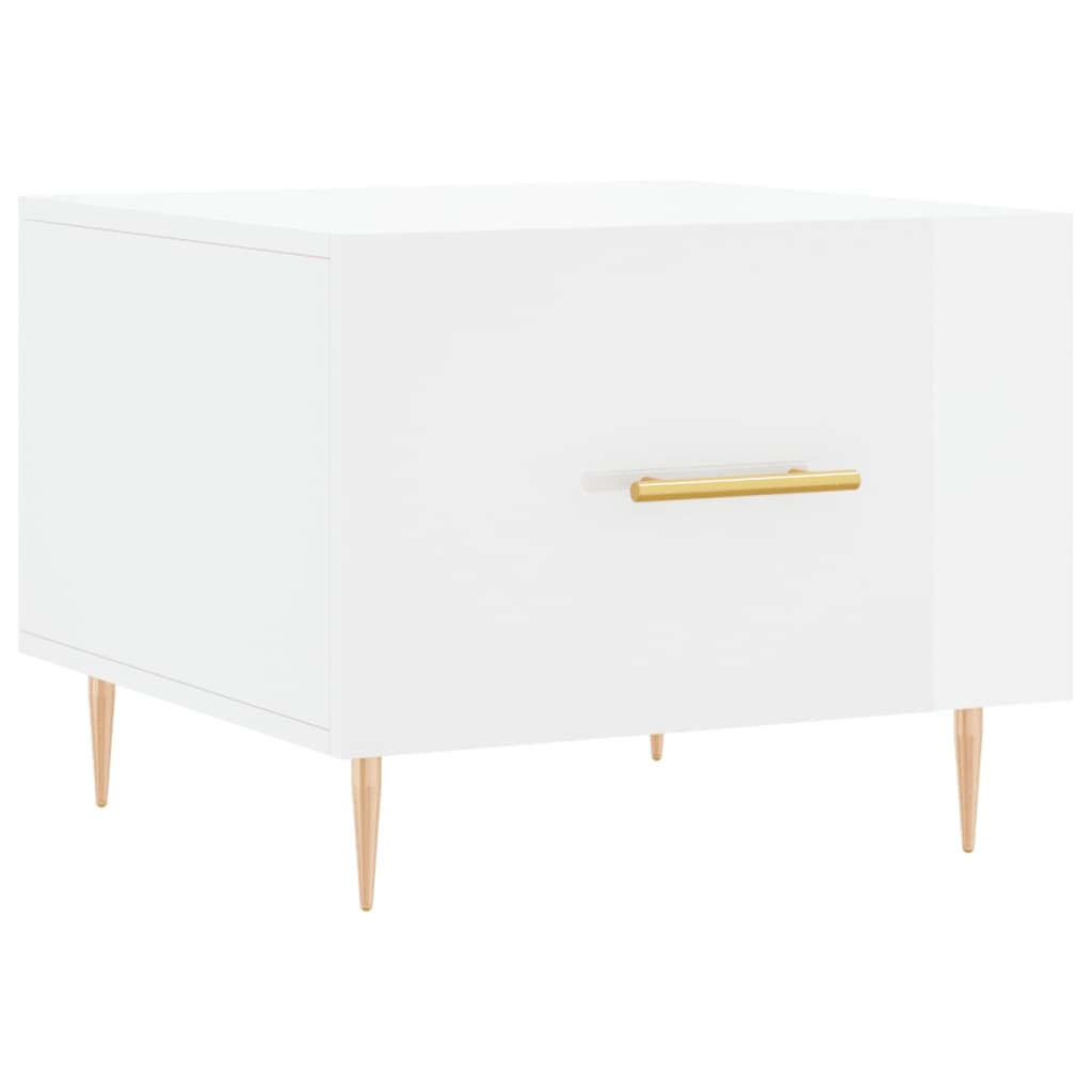 VidaXL Salontafel 50x50x40 cm bewerkt hout hoogglans wit