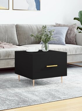 VidaXL Salontafel 50x50x40 cm bewerkt hout zwart