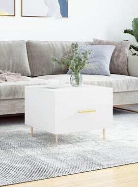 VidaXL Salontafel 50x50x40 cm bewerkt hout wit