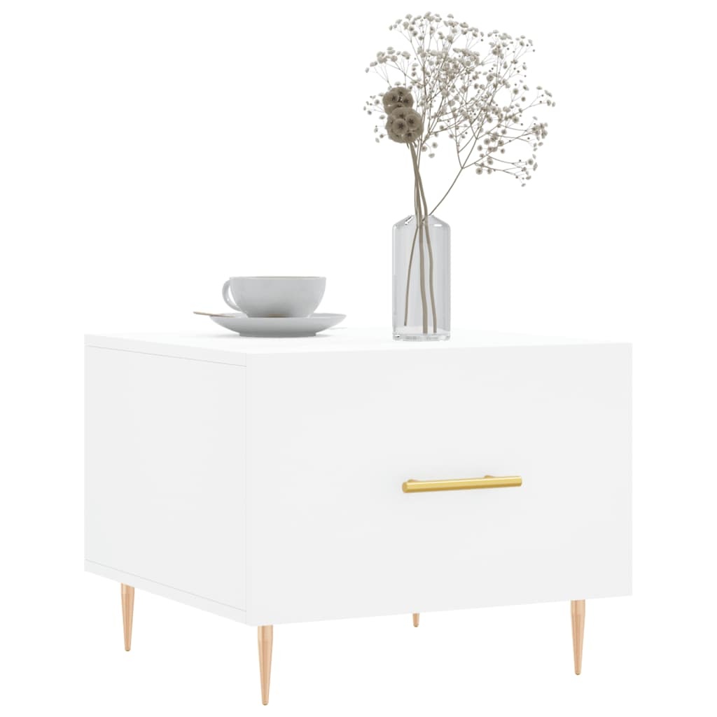 VidaXL Salontafel 50x50x40 cm bewerkt hout wit