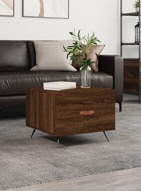 VidaXL Salontafel 50x50x40 cm bewerkt hout bruineikenkleurig