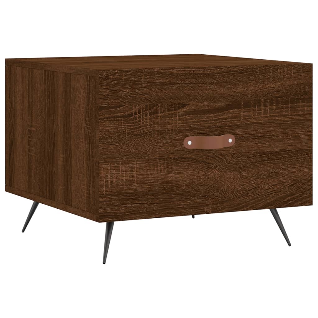 VidaXL Salontafel 50x50x40 cm bewerkt hout bruineikenkleurig