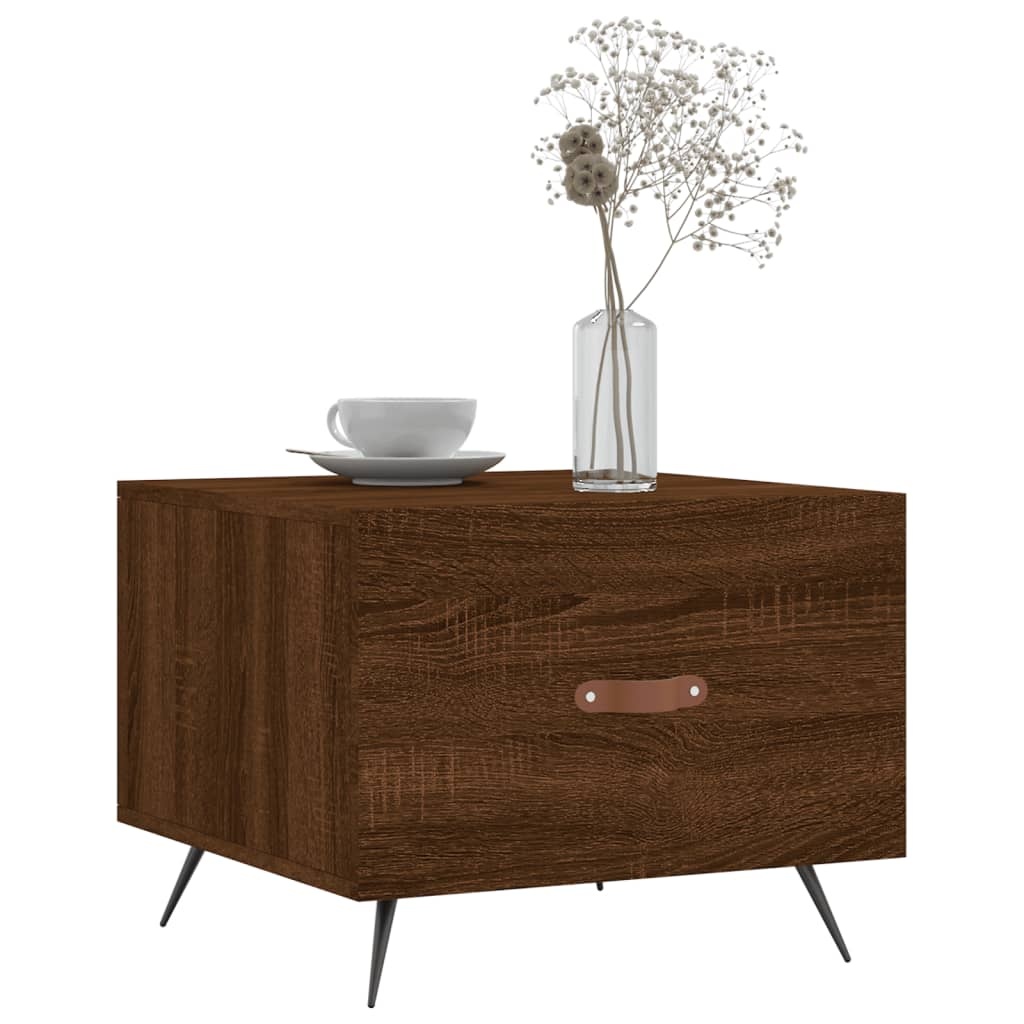 VidaXL Salontafel 50x50x40 cm bewerkt hout bruineikenkleurig