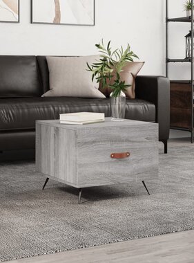 VidaXL Salontafel 50x50x40 cm bewerkt hout grijs sonoma eiken