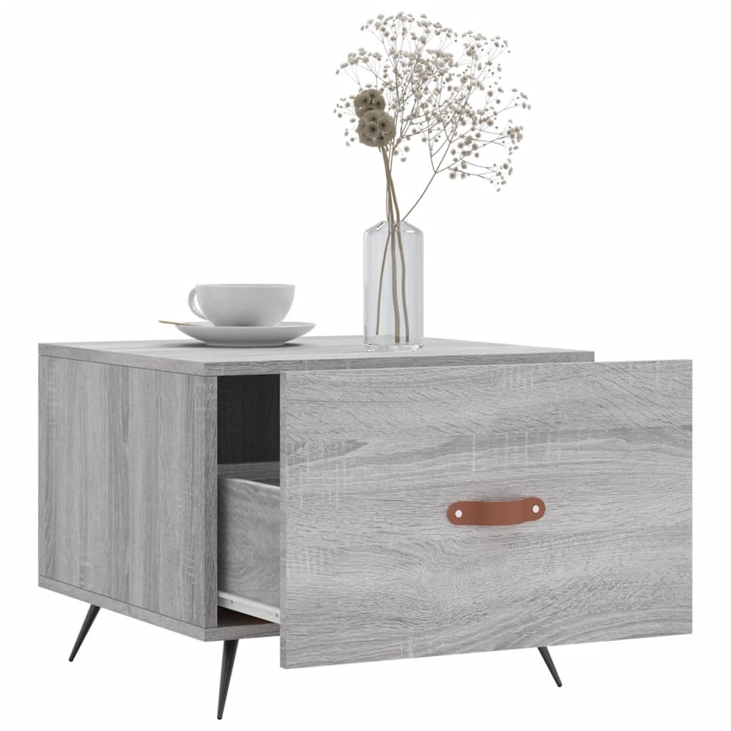 VidaXL Salontafel 50x50x40 cm bewerkt hout grijs sonoma eiken