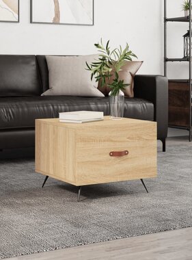 VidaXL Salontafel 50x50x35 cm bewerkt hout sonoma eikenkleurig