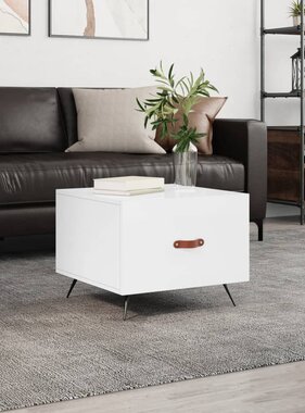 VidaXL Salontafel 50x50x40 cm bewerkt hout hoogglans wit