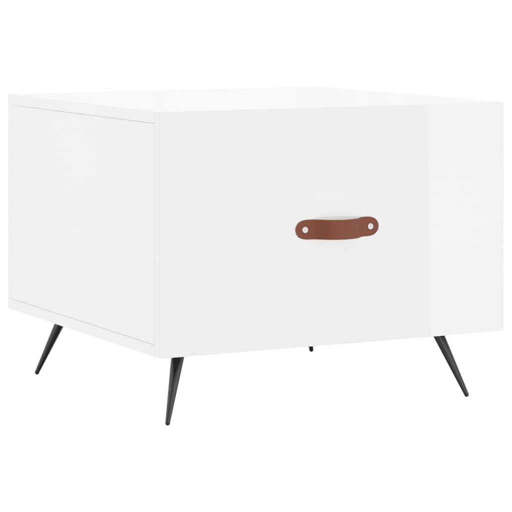 VidaXL Salontafel 50x50x40 cm bewerkt hout hoogglans wit