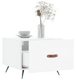 VidaXL Salontafel 50x50x40 cm bewerkt hout hoogglans wit