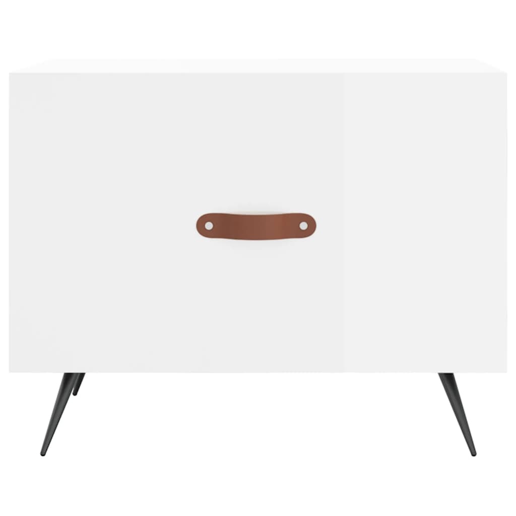 VidaXL Salontafel 50x50x40 cm bewerkt hout hoogglans wit