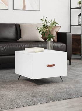 VidaXL Salontafel 50x50x40 cm bewerkt hout wit