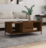 VidaXL Salontafel 102x50x40 cm bewerkt hout bruineikenkleurig