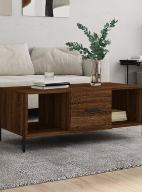 VidaXL Salontafel 102x50x40 cm bewerkt hout bruineikenkleurig