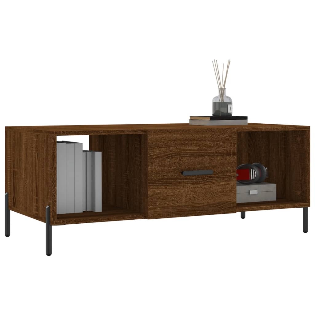 VidaXL Salontafel 102x50x40 cm bewerkt hout bruineikenkleurig