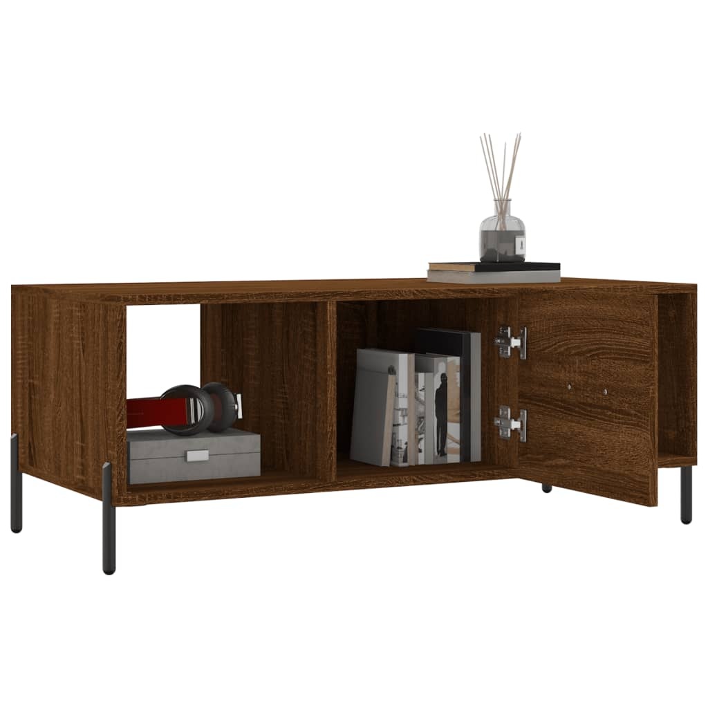 VidaXL Salontafel 102x50x40 cm bewerkt hout bruineikenkleurig