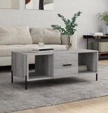 VidaXL Salontafel 102x50x40 cm bewerkt hout grijs sonoma eikenkleurig
