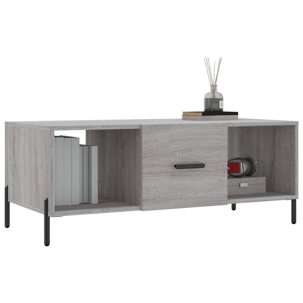 VidaXL Salontafel 102x50x40 cm bewerkt hout grijs sonoma eikenkleurig