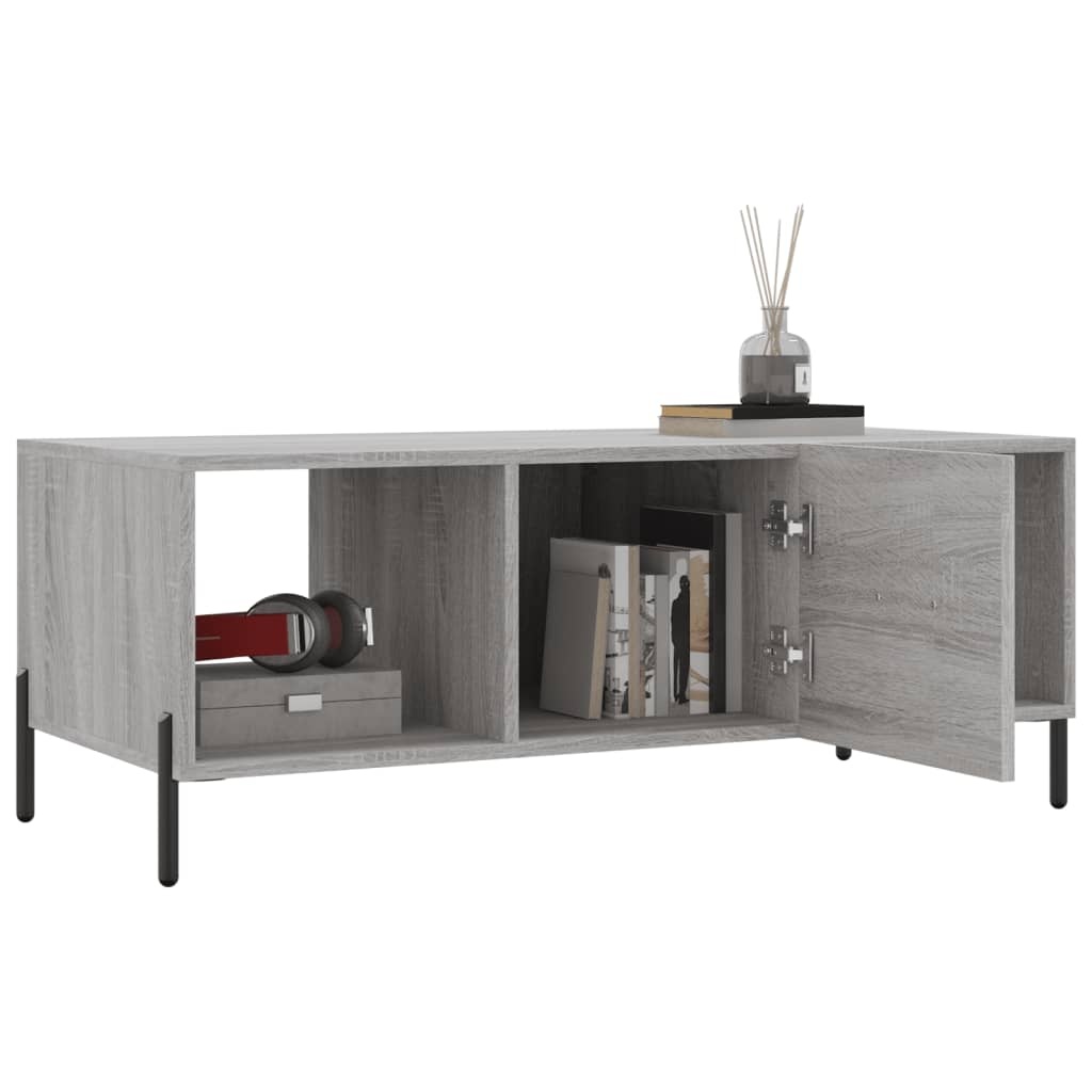 VidaXL Salontafel 102x50x40 cm bewerkt hout grijs sonoma eikenkleurig
