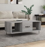 VidaXL Salontafel 102x50x40 cm bewerkt hout grijs sonoma eikenkleurig