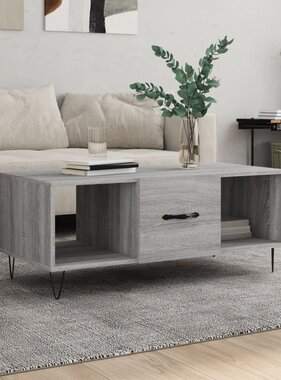 VidaXL Salontafel 102x50x40 cm bewerkt hout grijs sonoma eikenkleurig