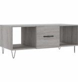 VidaXL Salontafel 102x50x40 cm bewerkt hout grijs sonoma eikenkleurig