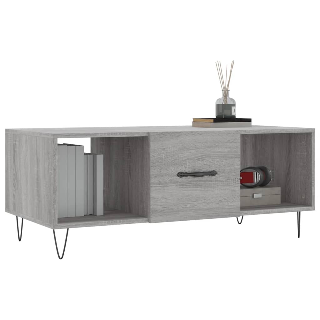 VidaXL Salontafel 102x50x40 cm bewerkt hout grijs sonoma eikenkleurig