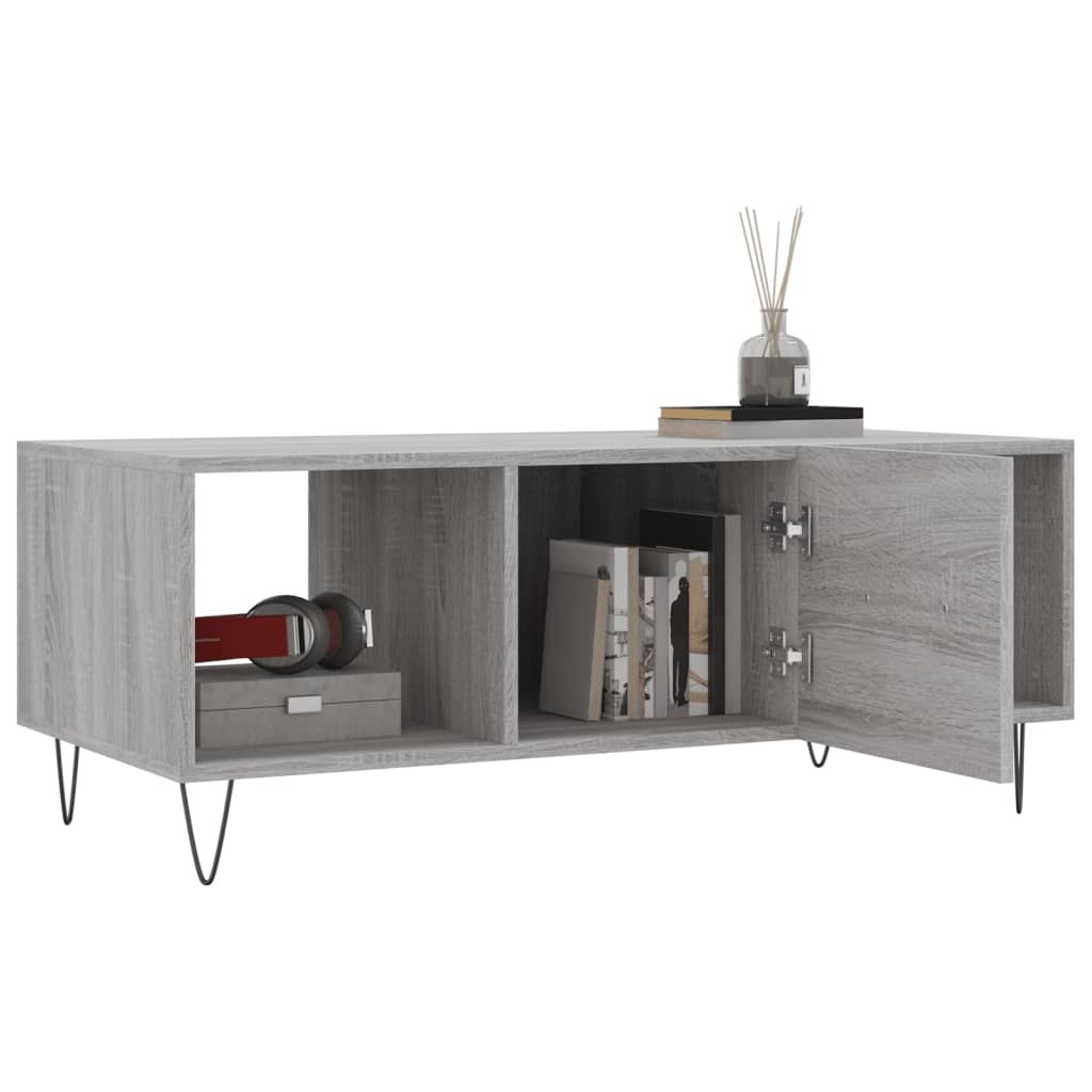 VidaXL Salontafel 102x50x40 cm bewerkt hout grijs sonoma eikenkleurig