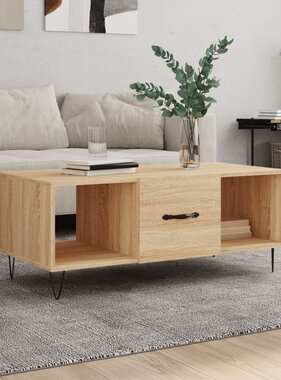VidaXL Salontafel 102x50x40 cm bewerkt hout sonoma eikenkleurig