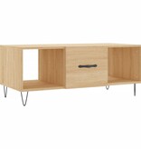 VidaXL Salontafel 102x50x40 cm bewerkt hout sonoma eikenkleurig