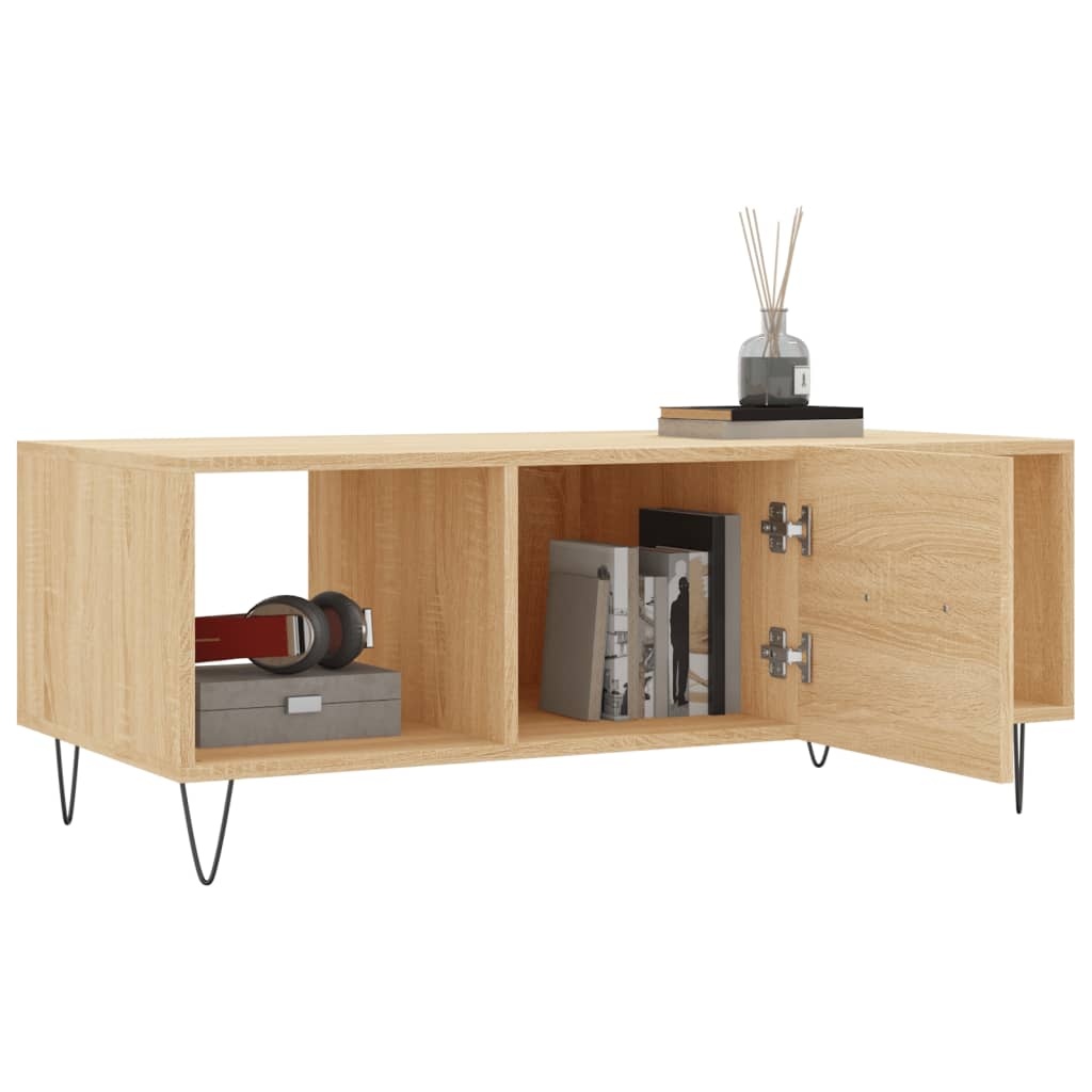 VidaXL Salontafel 102x50x40 cm bewerkt hout sonoma eikenkleurig