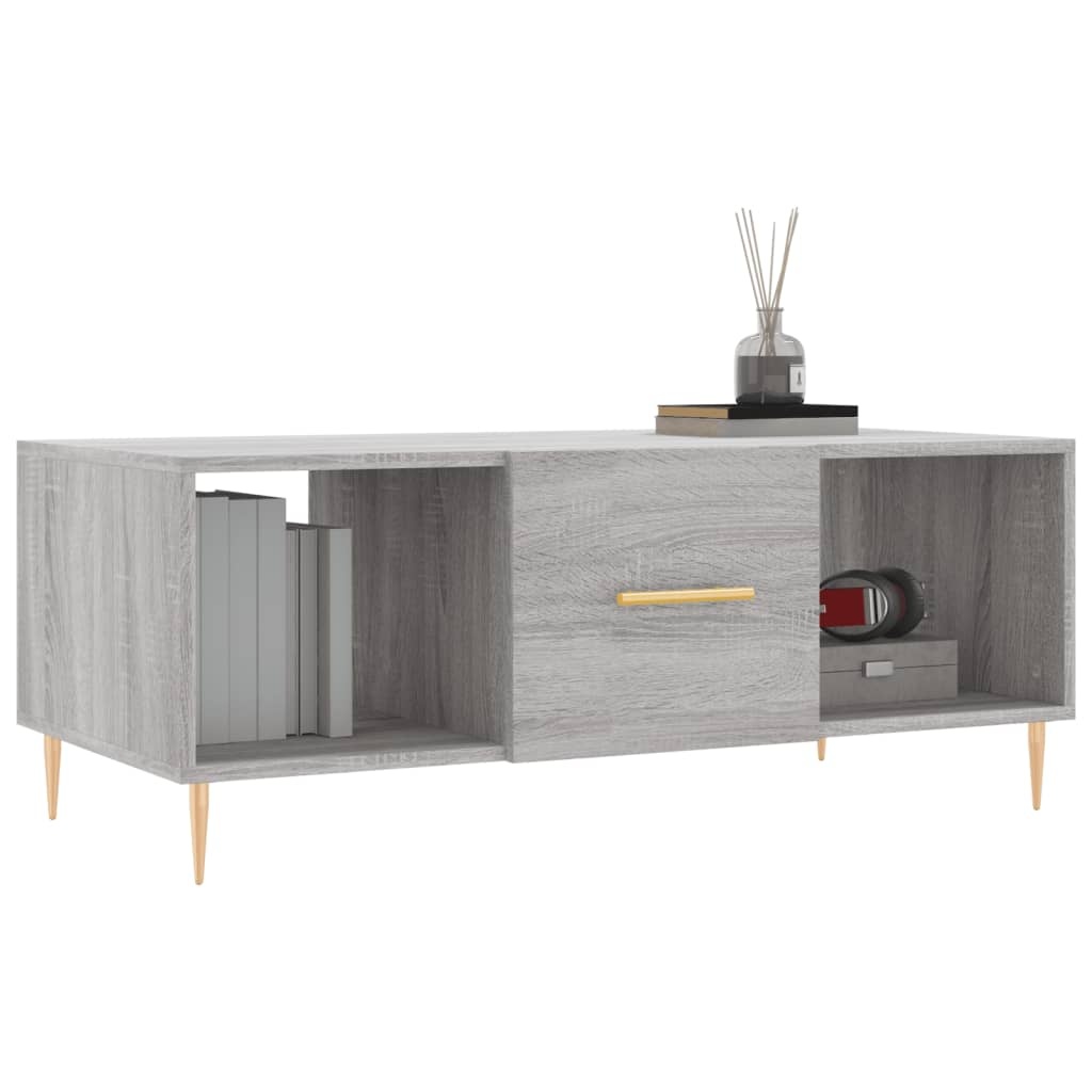 VidaXL Salontafel 102x50x40 cm bewerkt hout grijs sonoma eikenkleurig