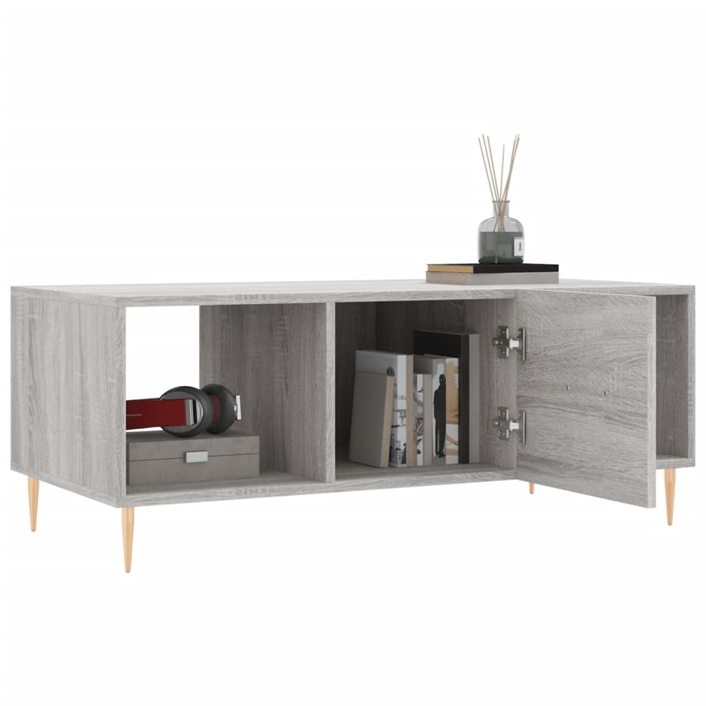 VidaXL Salontafel 102x50x40 cm bewerkt hout grijs sonoma eikenkleurig