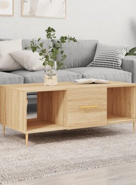 VidaXL Salontafel 102x50x40 cm bewerkt hout sonoma eikenkleurig