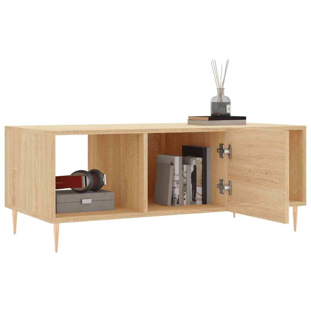 VidaXL Salontafel 102x50x40 cm bewerkt hout sonoma eikenkleurig