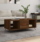 VidaXL Salontafel 102x50x40 cm bewerkt hout bruineikenkleurig