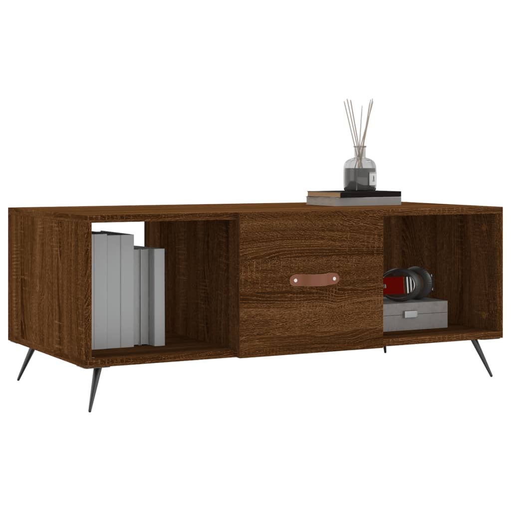 VidaXL Salontafel 102x50x40 cm bewerkt hout bruineikenkleurig