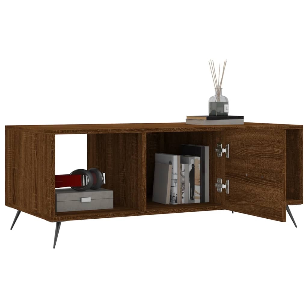 VidaXL Salontafel 102x50x40 cm bewerkt hout bruineikenkleurig