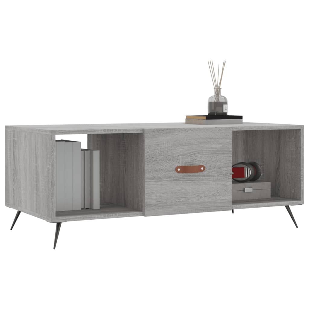 VidaXL Salontafel 102x50x40 cm bewerkt hout grijs sonoma eikenkleurig