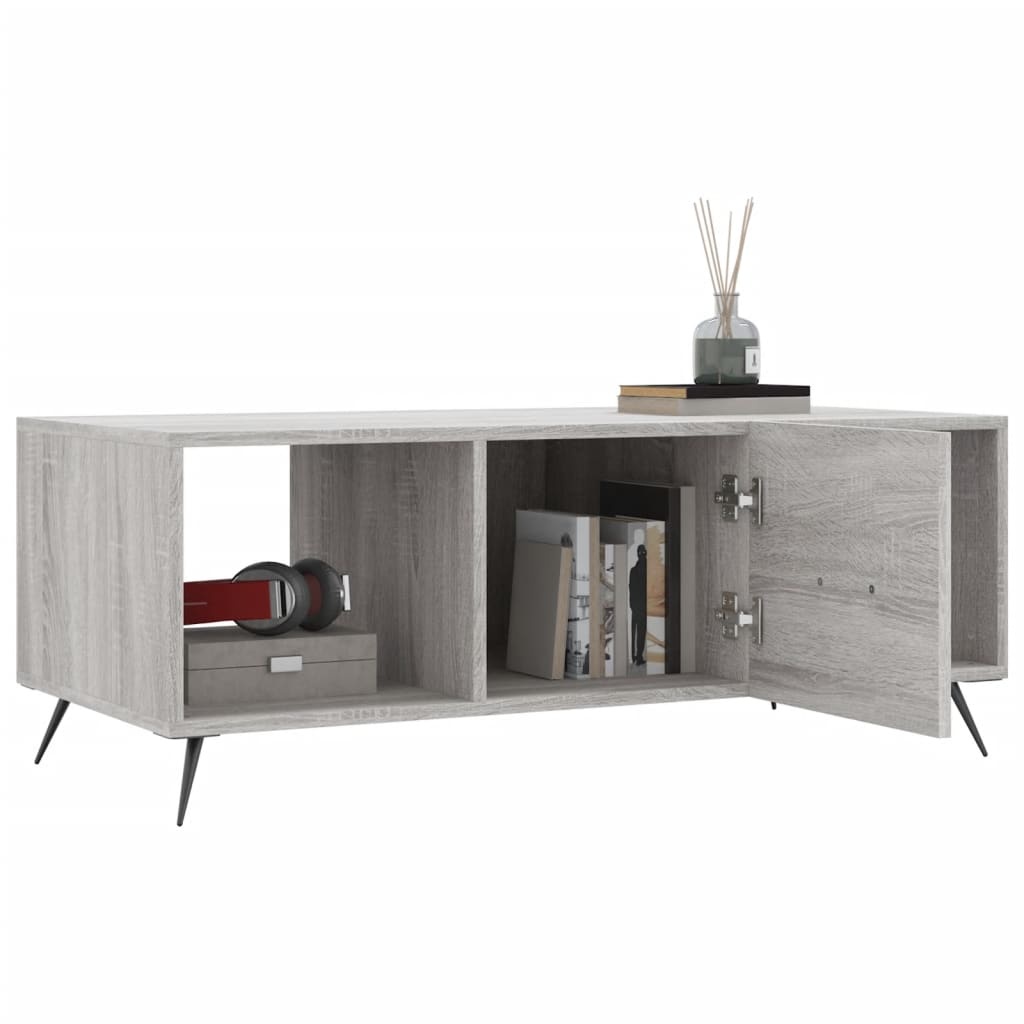 VidaXL Salontafel 102x50x40 cm bewerkt hout grijs sonoma eikenkleurig