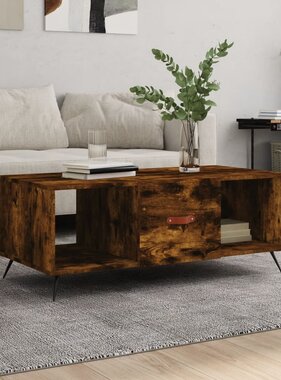 VidaXL Salontafel 102x50x40 cm bewerkt hout gerookt eikenkleurig