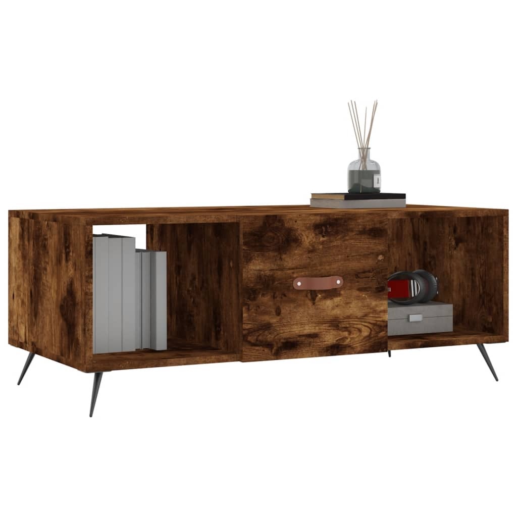 VidaXL Salontafel 102x50x40 cm bewerkt hout gerookt eikenkleurig
