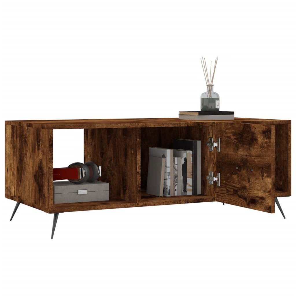 VidaXL Salontafel 102x50x40 cm bewerkt hout gerookt eikenkleurig