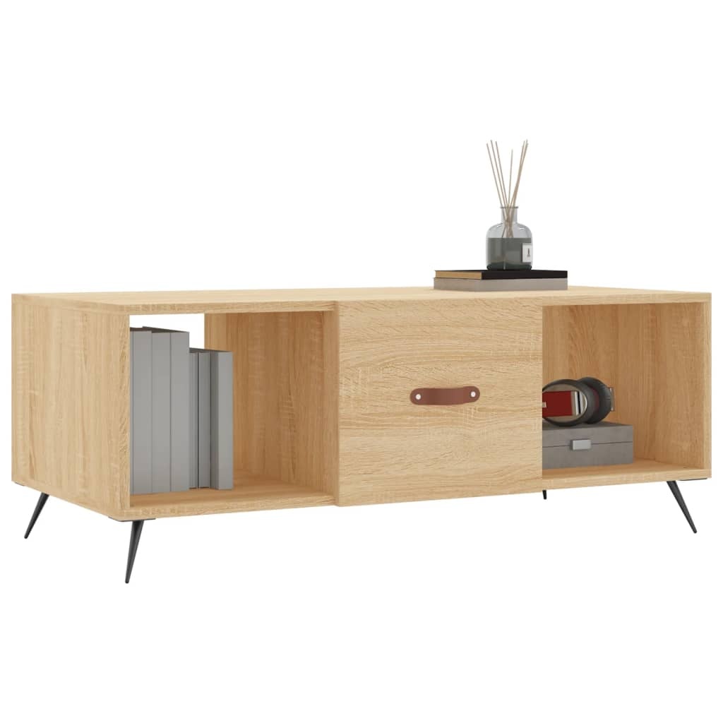 VidaXL Salontafel 102x50x40 cm bewerkt hout sonoma eikenkleurig