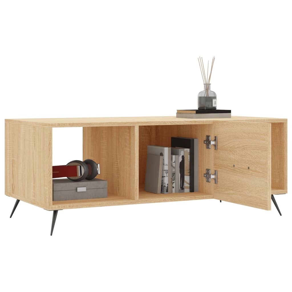 VidaXL Salontafel 102x50x40 cm bewerkt hout sonoma eikenkleurig
