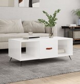 VidaXL Salontafel 102x50x40 cm bewerkt hout hoogglans wit