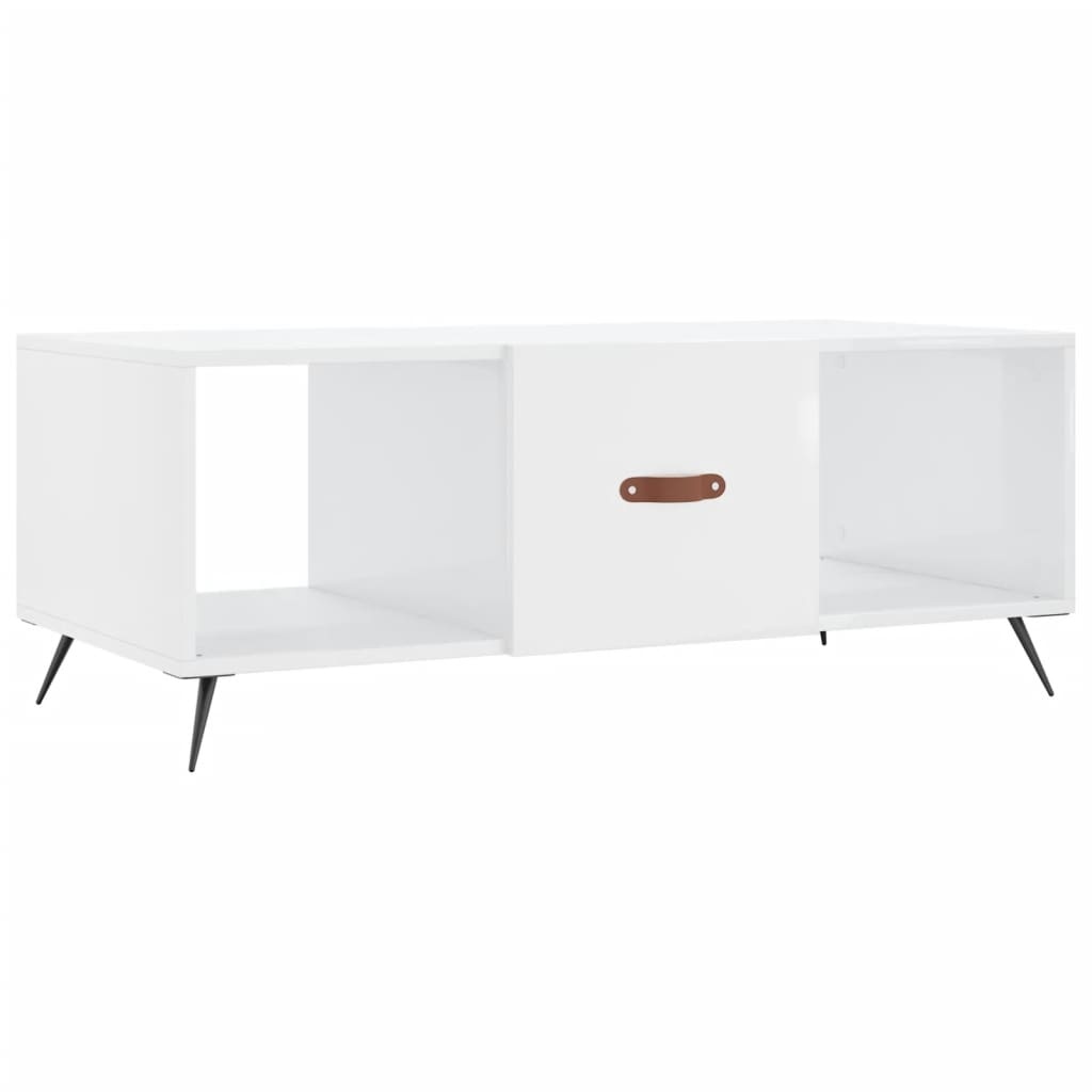 VidaXL Salontafel 102x50x40 cm bewerkt hout hoogglans wit